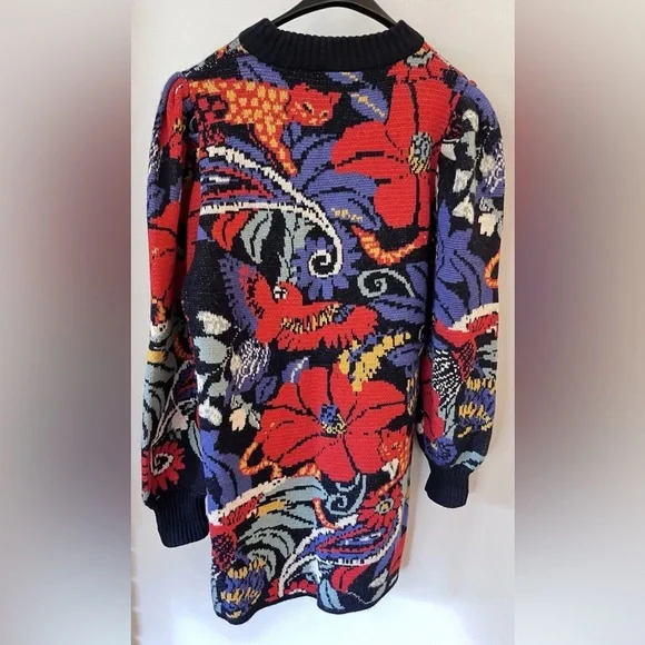 FARM Rio Colorful Floral Macaw Sweater Dress - Picture 10 of 12